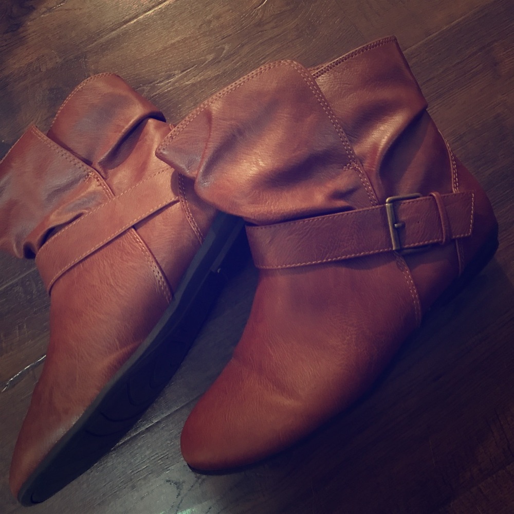 Brown Leather Booties